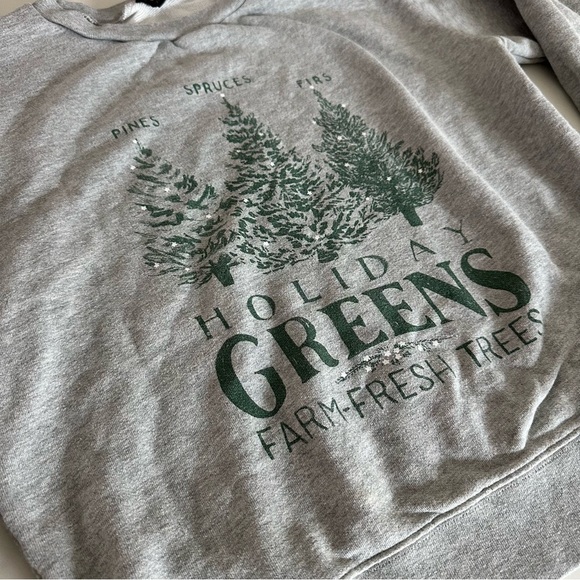 J.Crew "Holiday greens" Fleece Sweatshirt Size M-C30 - Picture 2 of 4
